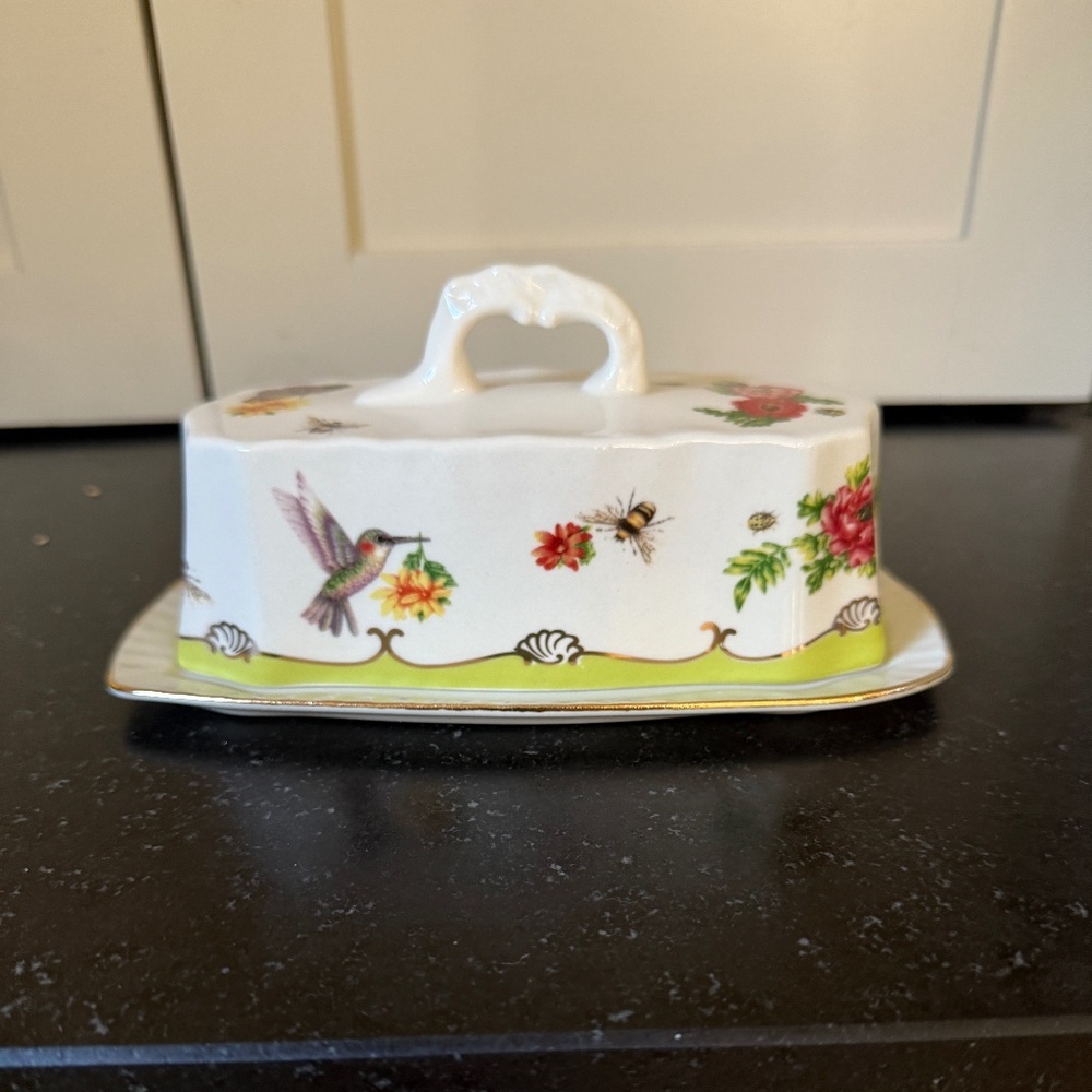 NWT Anthropologie Lou Rota Nature Butter Dish Hummingbird - Picture 4 of 5